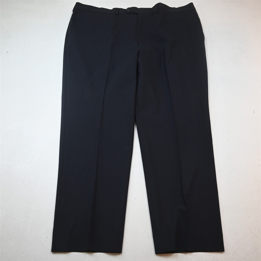 Lands End 42x29 Navy Blue Wool Flat Front Tailored Fit Dress Mens Pants